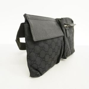 Gucci Silver Bag GG Hardware Waist Canvas Black